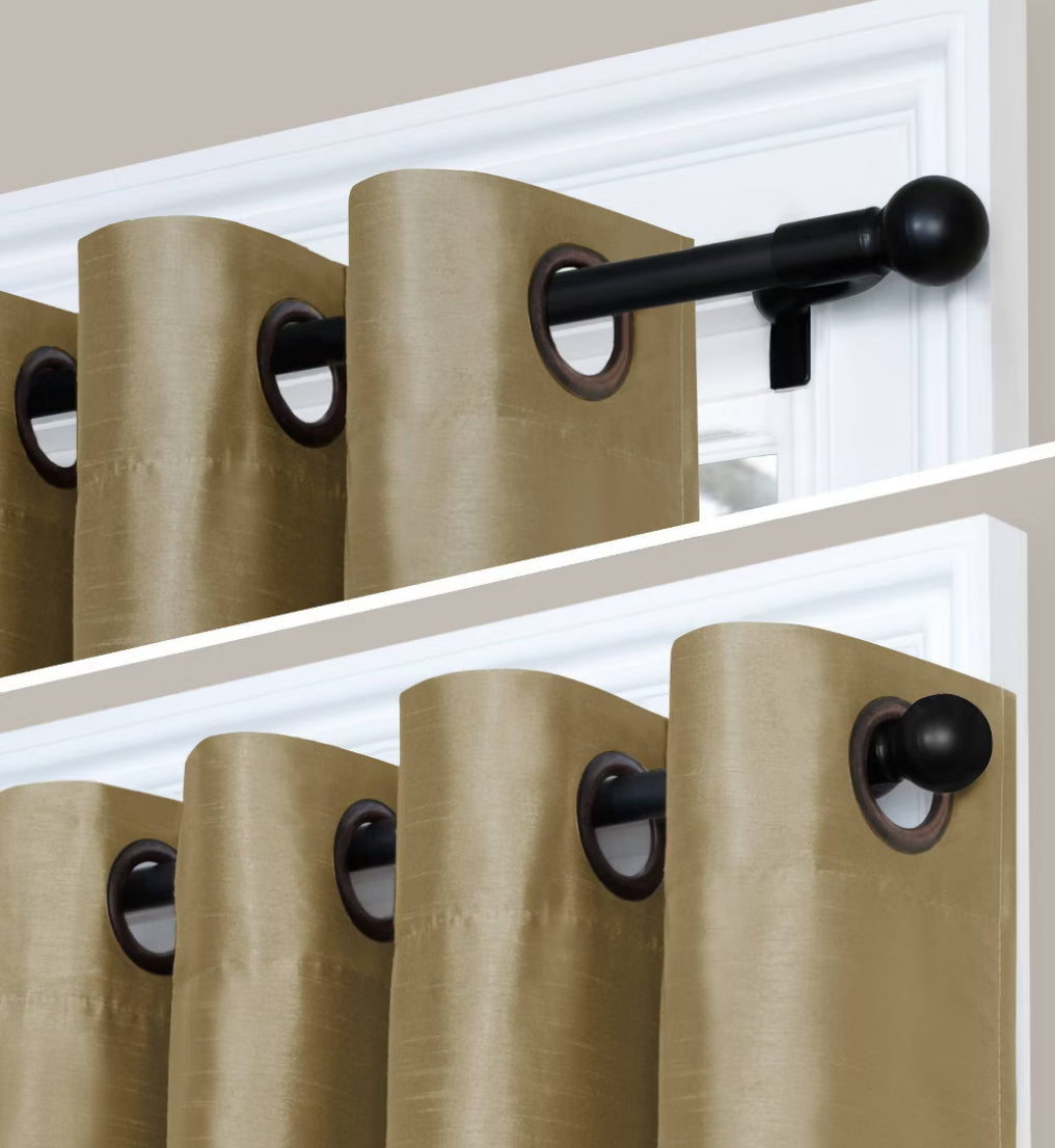 Curtain Rod - 48" - 84” Twist and Shout Easy Install Curtain Rod Black - TG11.3.25