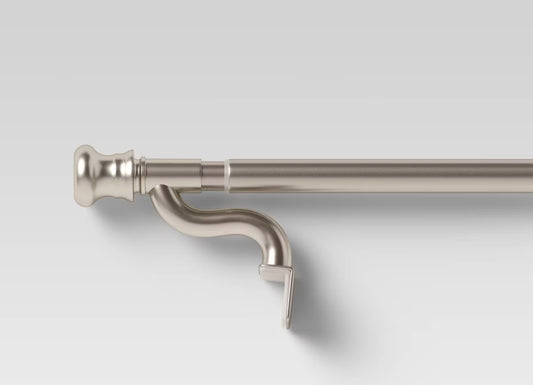 Curtain Rod - 28" - 48” Twist and Shout Easy Install Curtain Rod Silver- TG11.3.25