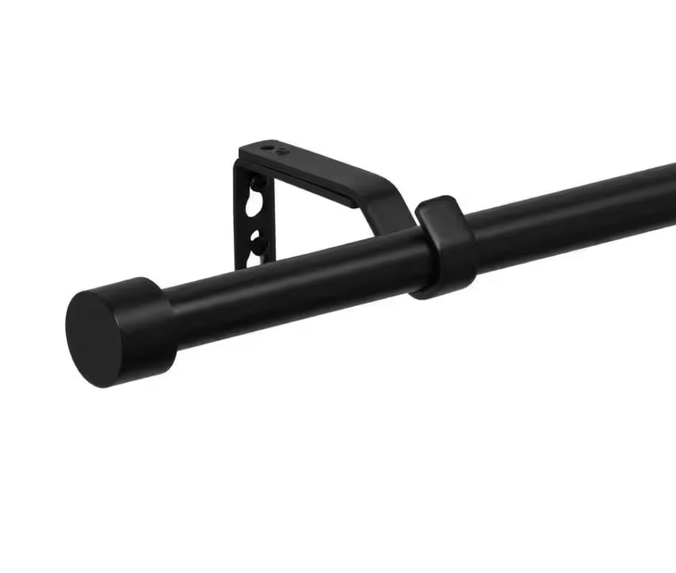 Curtain Rod - 66" - 120" Style Well Matte Black Diameter 3/4" - WF12.4.25