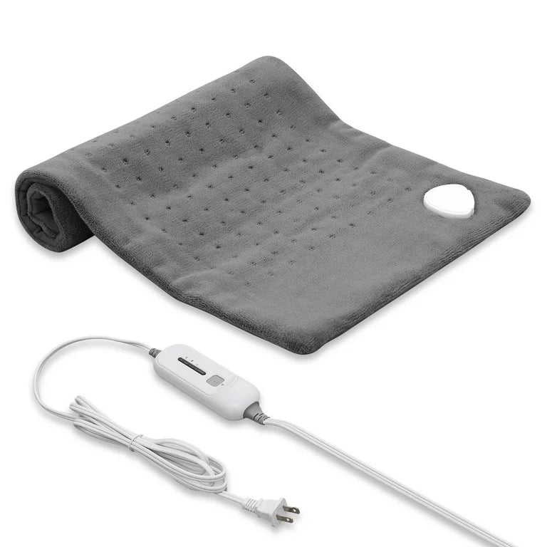 Heating Pad - mollie Electric 12"x24", Coral Fleece Heated Shawl Heating Pad with 3 Heating Levels, ETL Certification, Machine Washable, Dark Gray - WF12.4.25