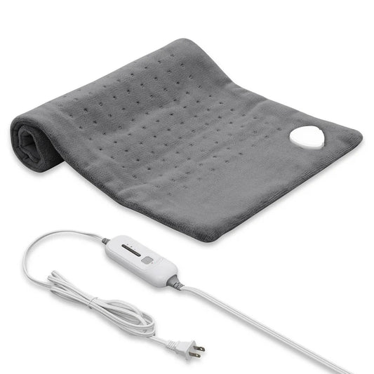 Heating Pad - mollie Electric 12"x24", Coral Fleece Heated Shawl Heating Pad with 3 Heating Levels, ETL Certification, Machine Washable, Dark Gray - WF12.4.25