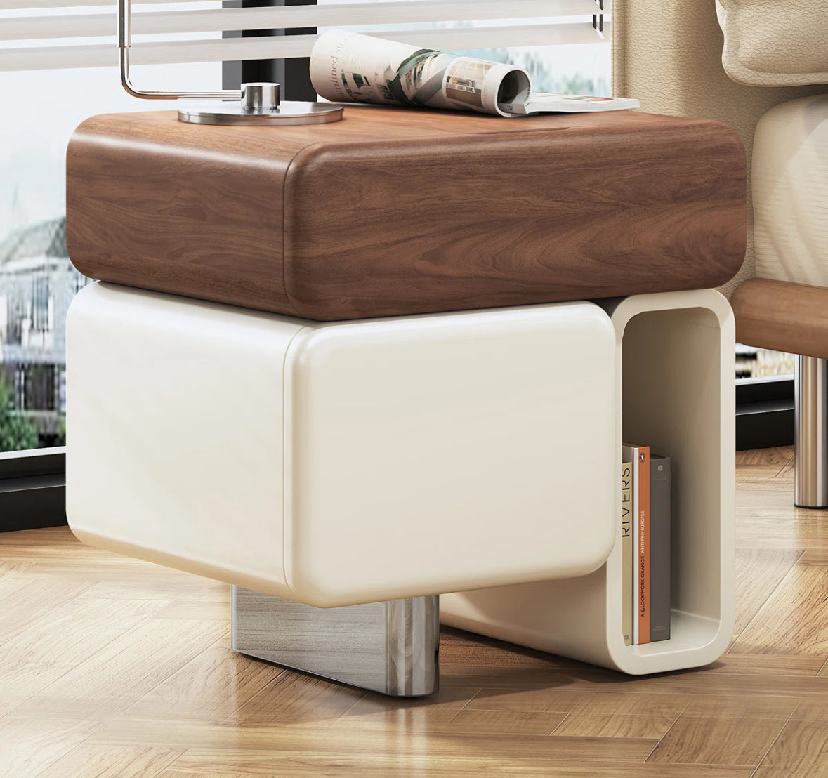 Nightstand - Modern Modular wood with storage - WF1.3.26