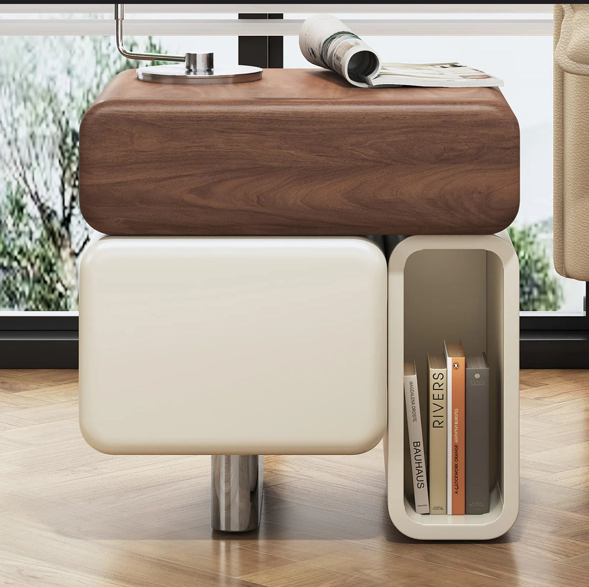 Nightstand - Modern Modular wood with storage - WF1.3.26