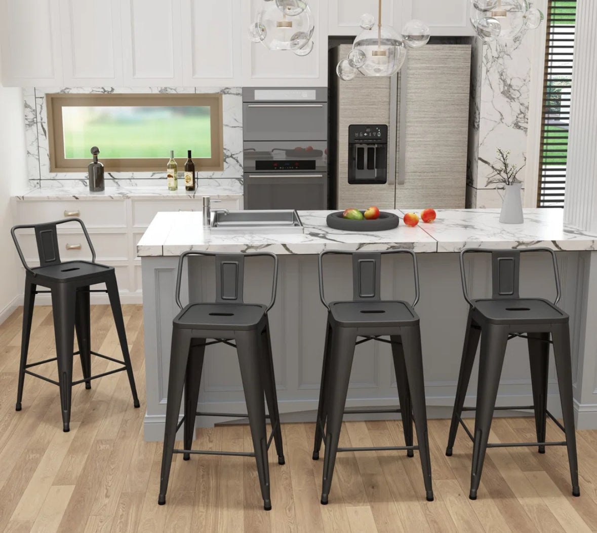 Barstool Set of 4 - 30” Devan Metal Barstool - WF1.3.26