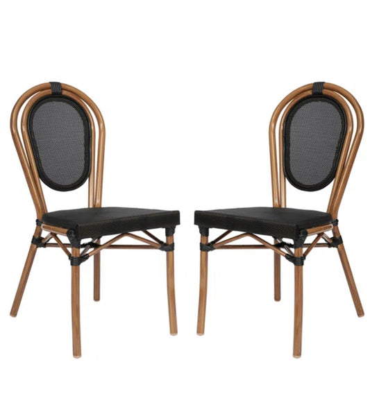 Dining Chair Set of 2 Cloquet All Weather  Commercial Stacking Paris Chairs