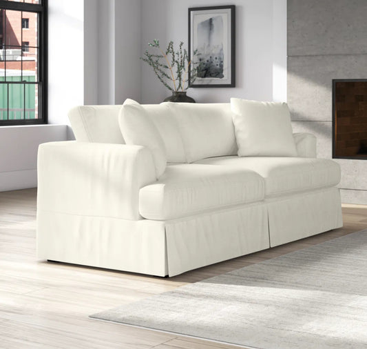 Sofa - Lucia Recessed Arm Slipcovered Sofa with Reversible Cushions - WF1.3.26