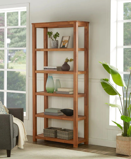 Bookcase - Langman 75" H x 34.5" W Solid Wood Etagere Bookcase - WF1.3.26
