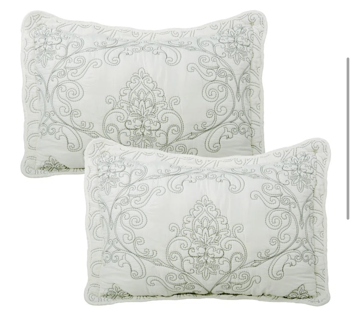 Bedding - King Size 4 Piece Damask Embroidery Bedspread Set - WF1.3.26