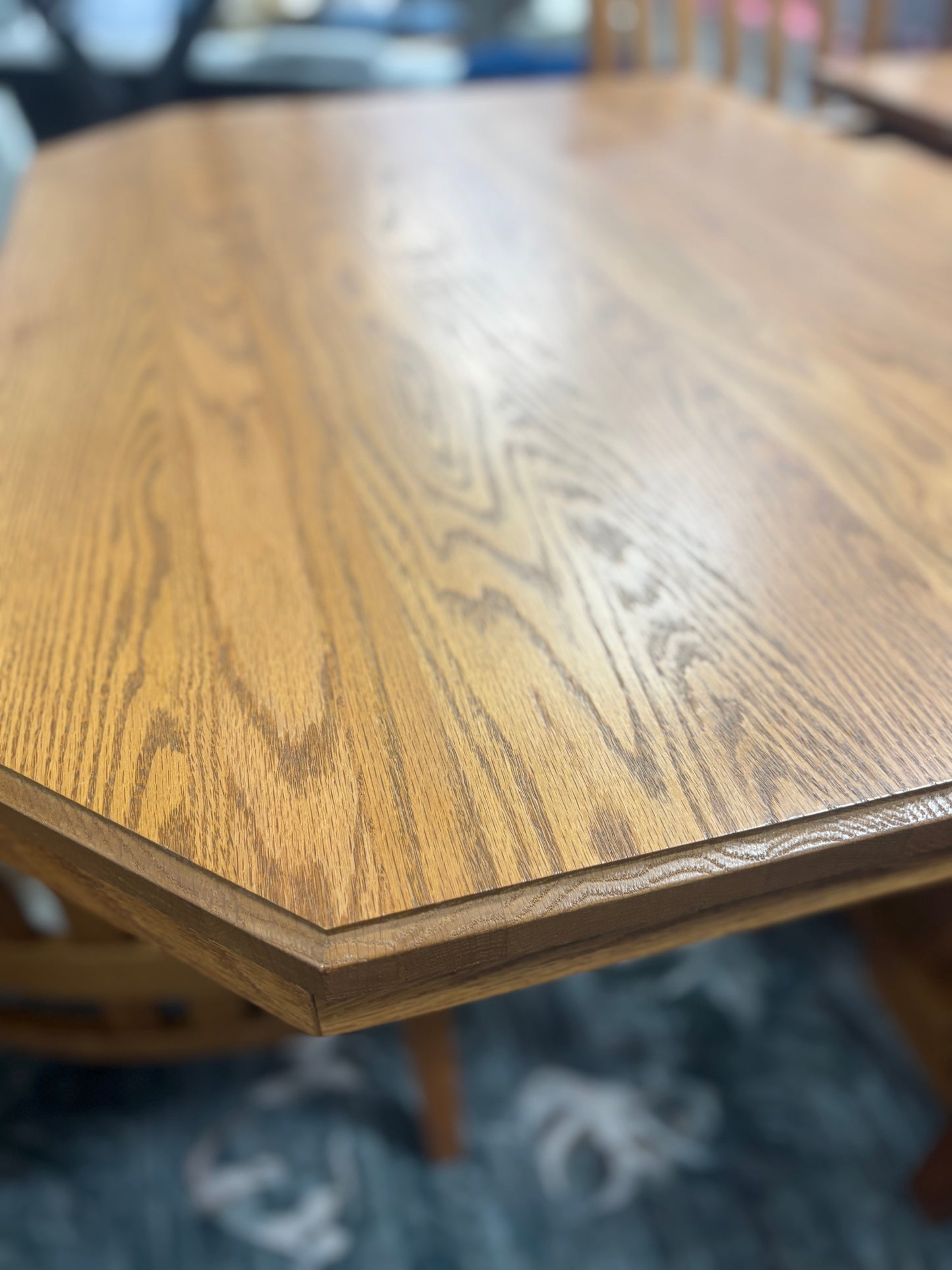 Dining Set - Solid Oak Amish Built 6 Piece set with 4 Leaves - HM