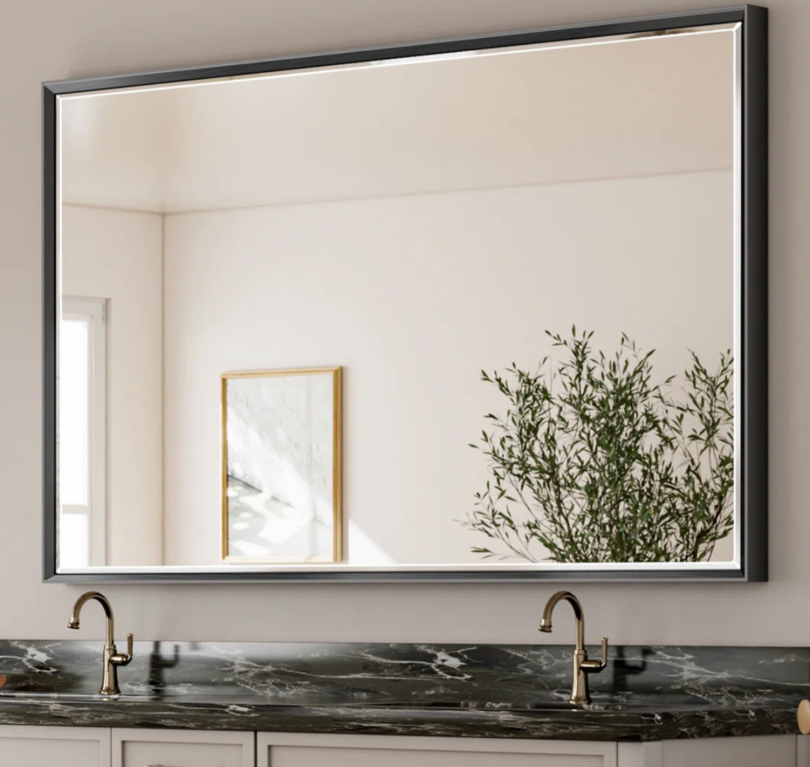 Mirror - Lohoski Decorative Metal Rectangle Wall Mirror Beveled Design - WF11.7.25