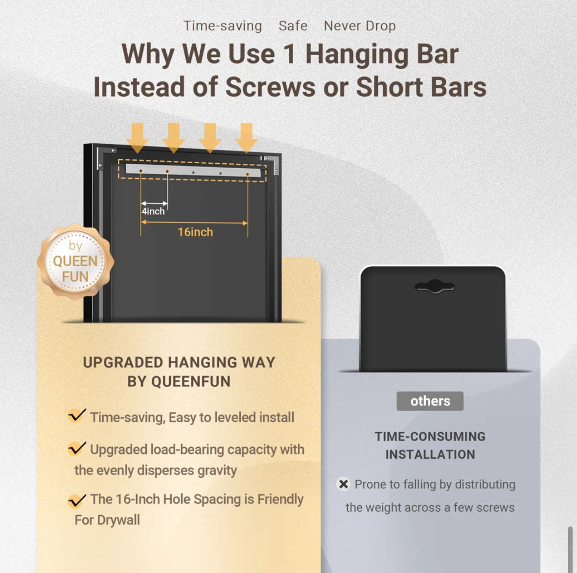 Mirror - Lohoski Decorative Metal Rectangle Wall Mirror Beveled Design - WF11.7.25