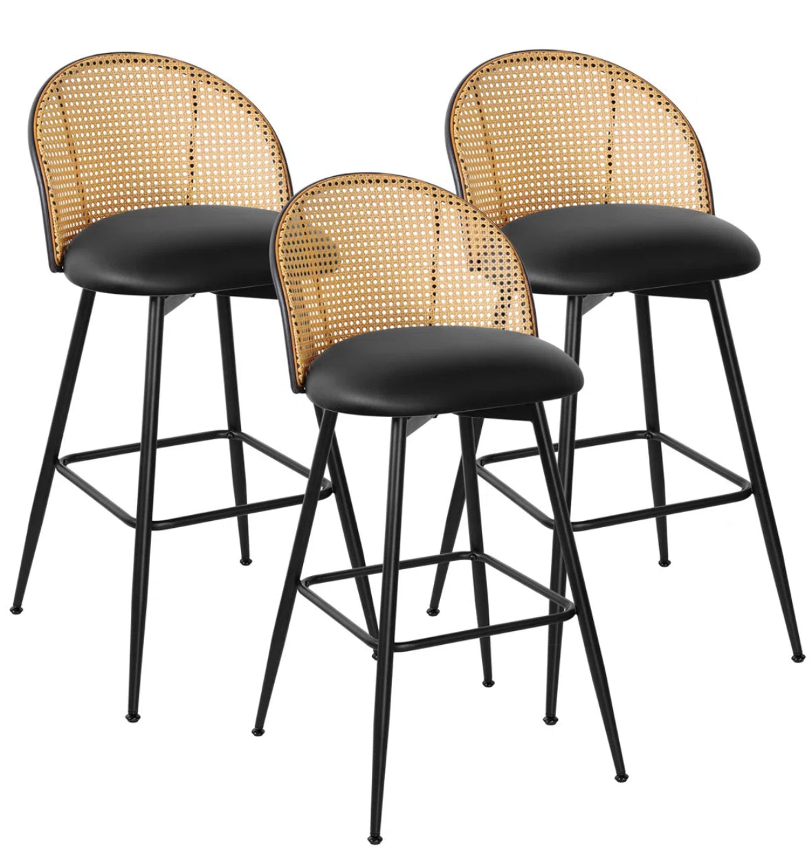 Barstool Set of 3 - 26" Augustinus Swivel Upholstered Counter - WF1.3.26