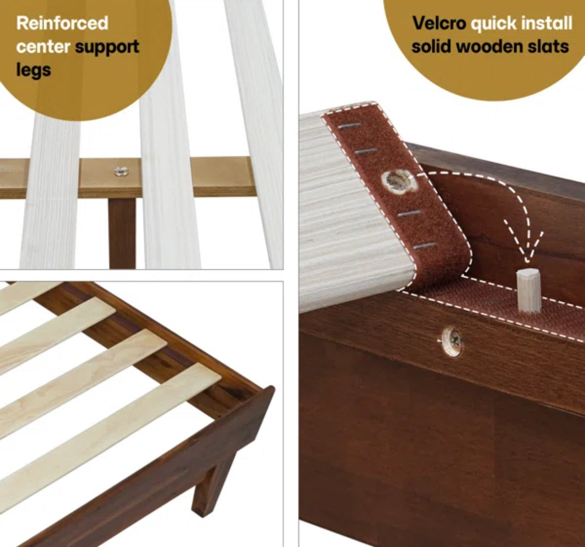 Bed - King Bed Acacia Bed Frame with Headboard Solid Wood Platform Bed - WF1.3.26