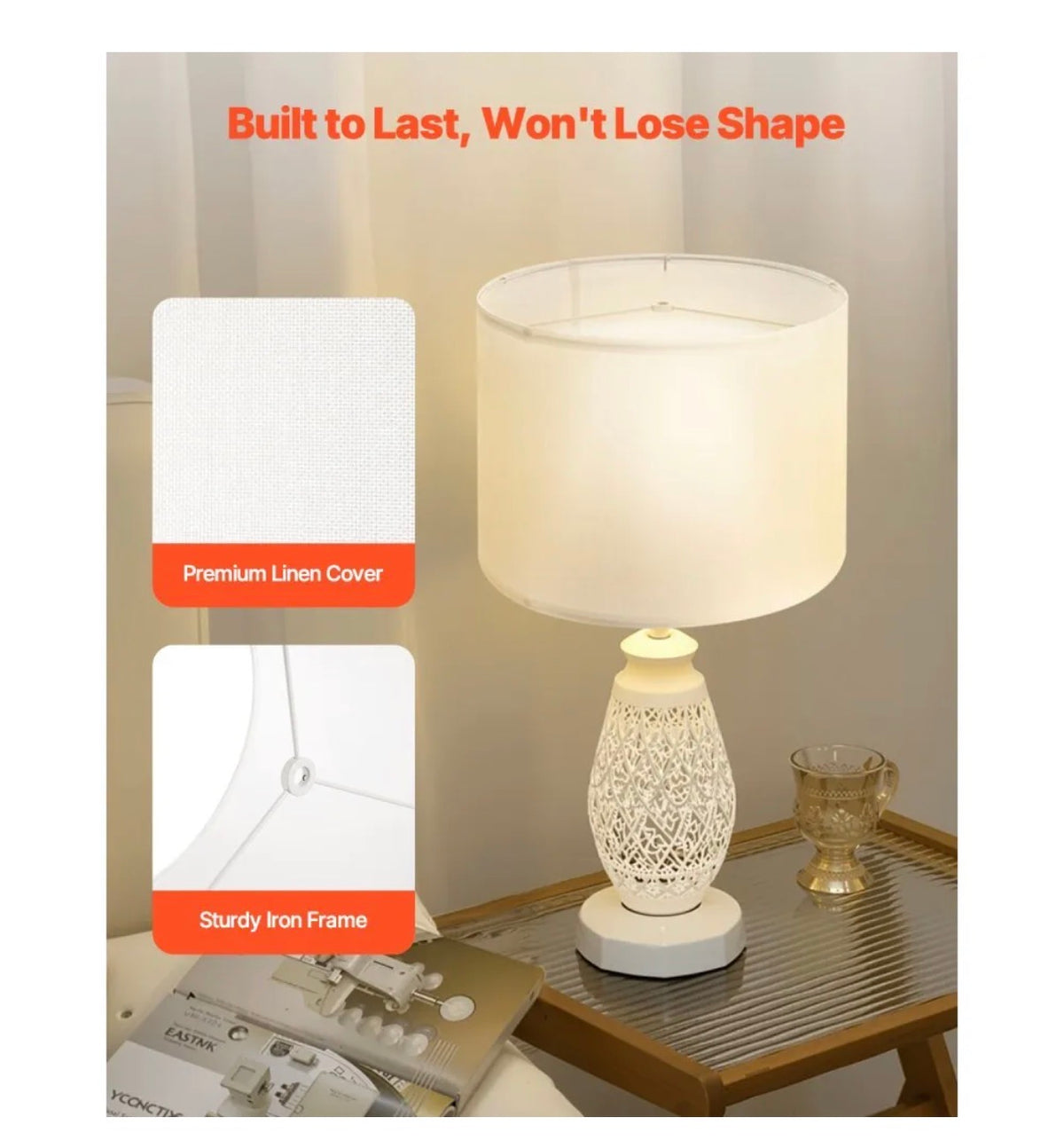 Lamp Shade - VEVOR Drum Lamp Shade, 13 in Top x 13 in Bottom x 10 in High, Medium Drum Linen Lampshade