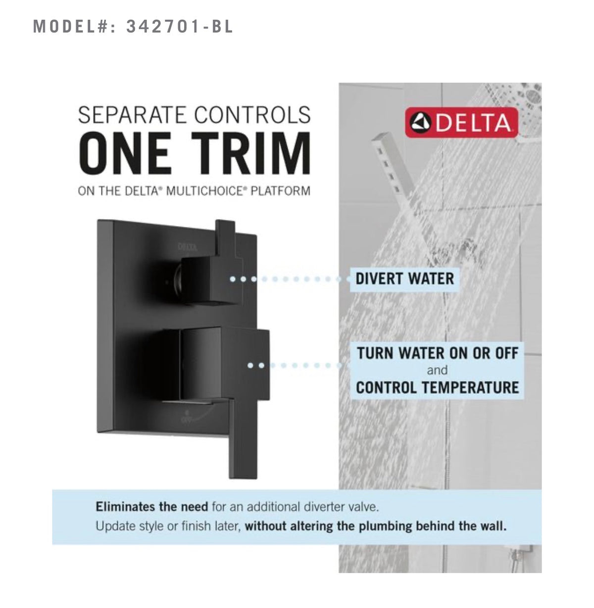 Shower System - Monitor® 14 Series Shower with Raincan, Hand Shower & Rough Valve in Matte Black