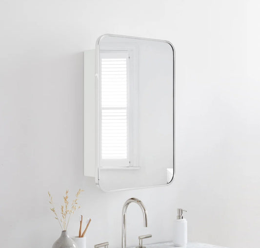 Mirror - 24” H x 16.5” W x 4” D Garnes Recessed or Surface Mount Framed Medicine Cabinet with Adjustable Shelves - WF12.4.25