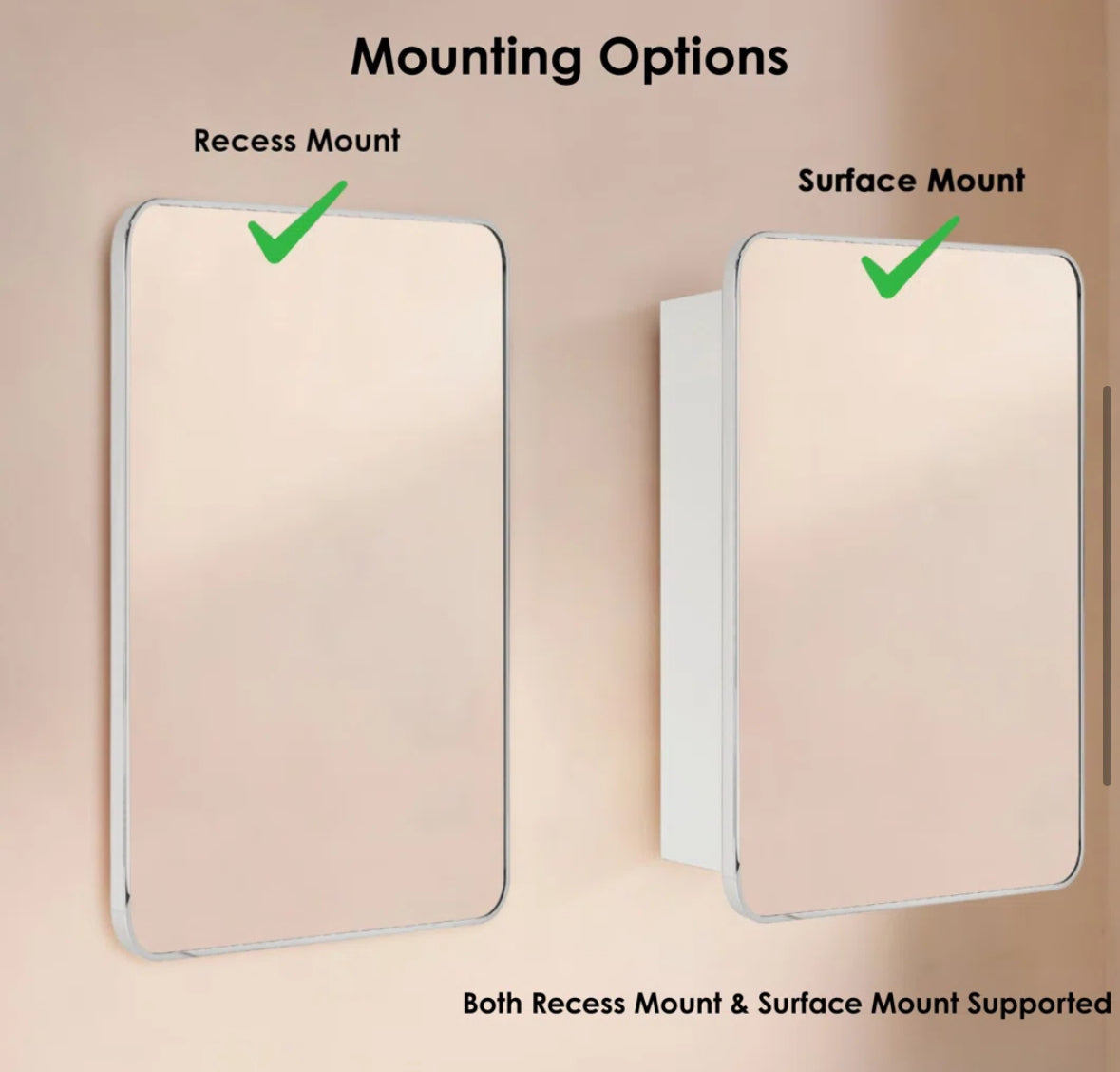 Mirror - 24” H x 16.5” W x 4” D Garnes Recessed or Surface Mount Framed Medicine Cabinet with Adjustable Shelves - WF12.4.25