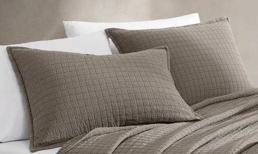 Pillow Cover - King Size Set of 2 Calvin Klein Essential Garment Washed Solid Cotton Sham - WF1.3.26