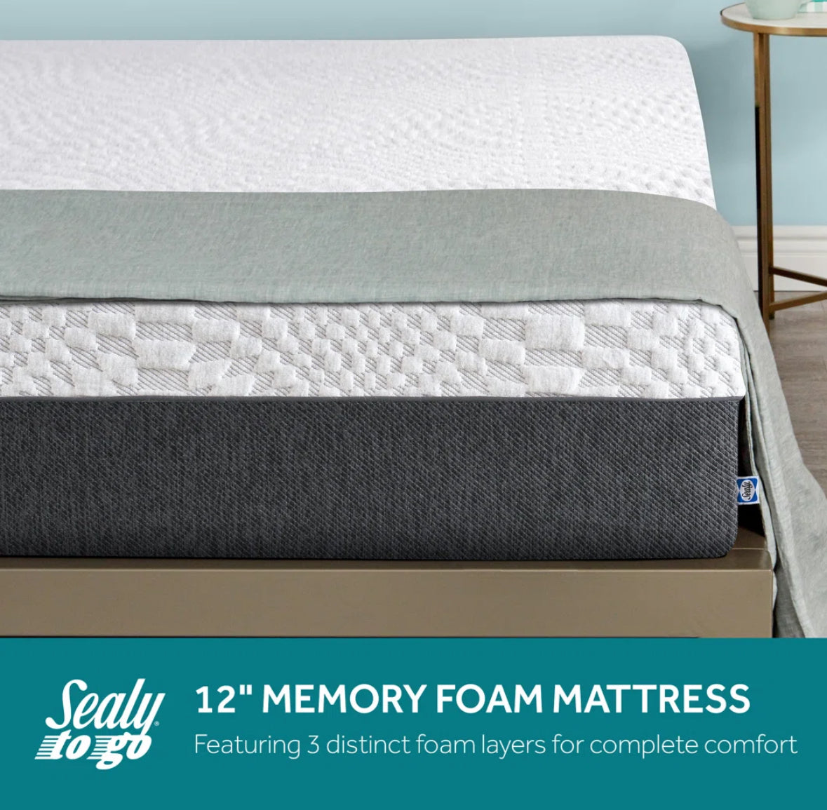 Mattress - Queen Size Sealy to Go 12" Medium Memory Foam Mattress in a Box - WF1.3.26