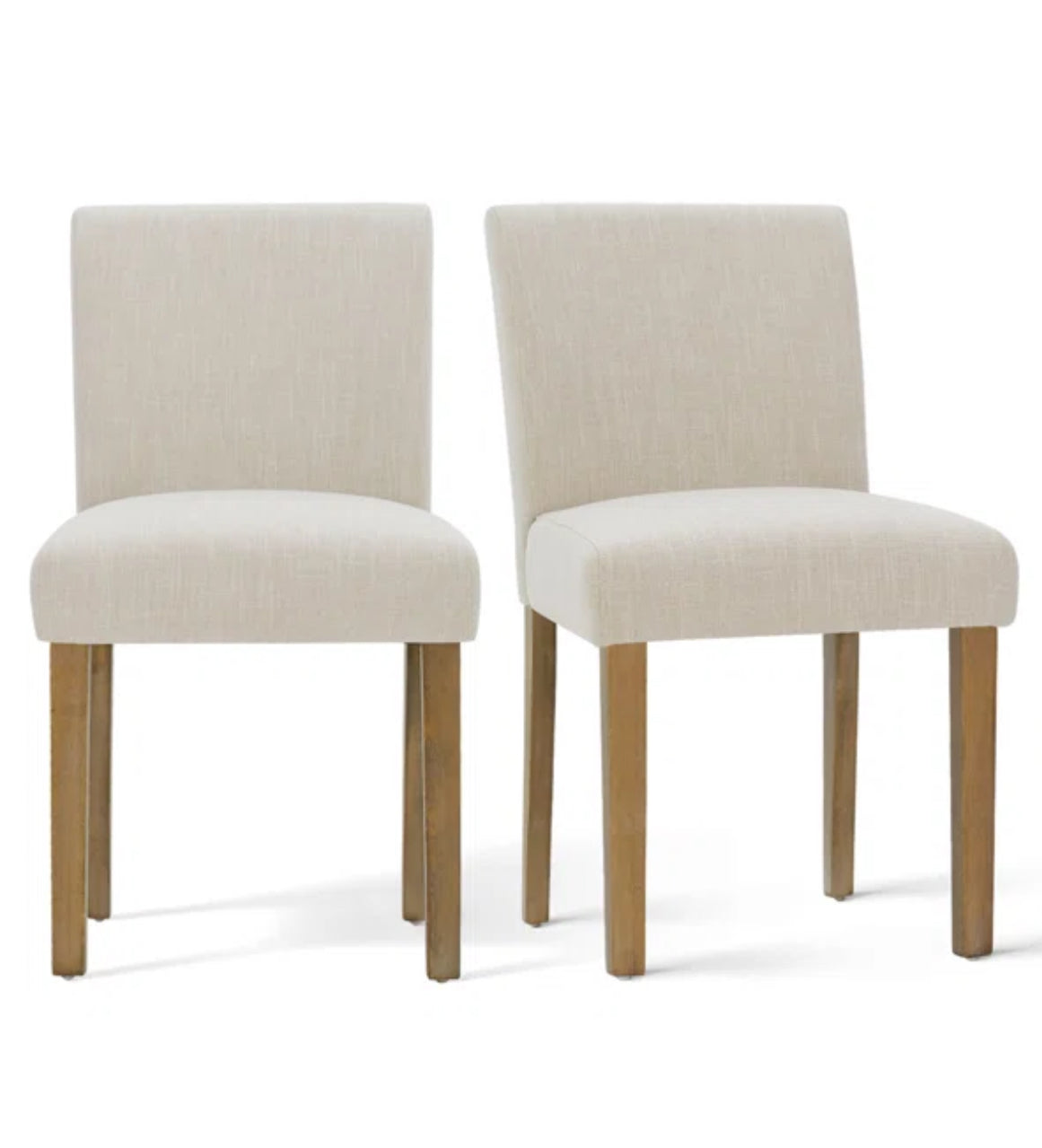 Dining Chair Set of 2 - 18.5'' Seat Height Linen Upholstered Solid Wood Dining Chair - WF1.3.26