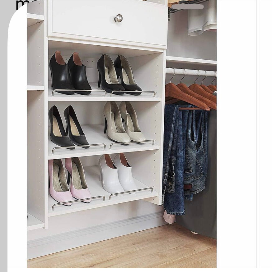 Organization - Easy Track 24-inch White Shoe Shelves, 3-Pack