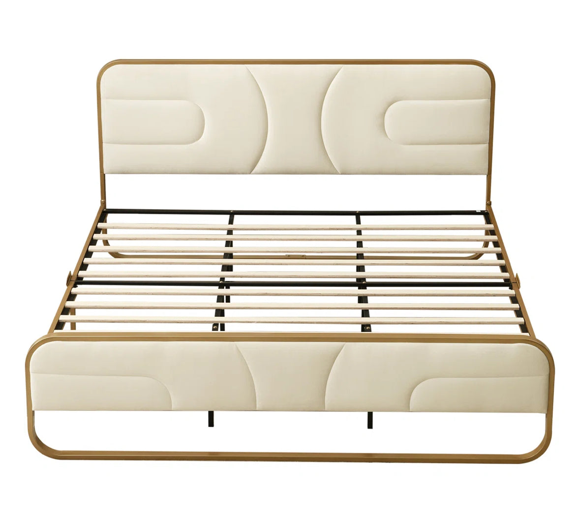 Bed - King Size Nelsie Upholstered Platform Bed with Velvet Tufted Headboard - WF11.7.25