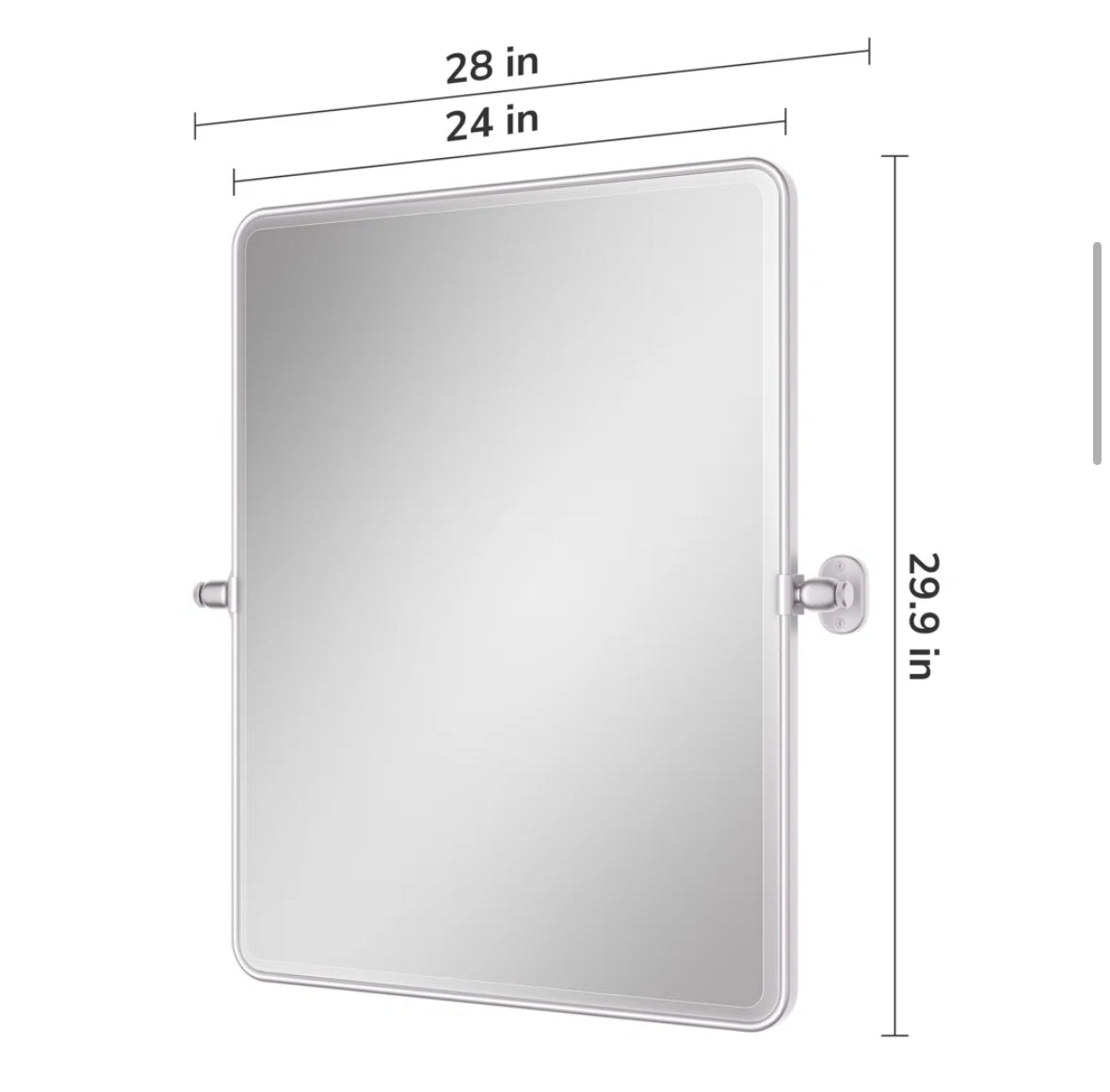 Mirror - Bathroom Tilt Mirror Aluminum Alloy Frame Pivot Mirror - WF1.3.26