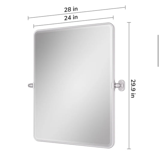 Mirror - Bathroom Tilt Mirror Aluminum Alloy Frame Pivot Mirror - WF1.3.26