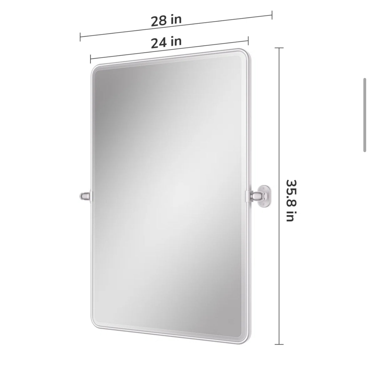 Mirror - Bathroom Tilt Mirror Aluminum Alloy Frame Pivot Mirror - WF1.3.26