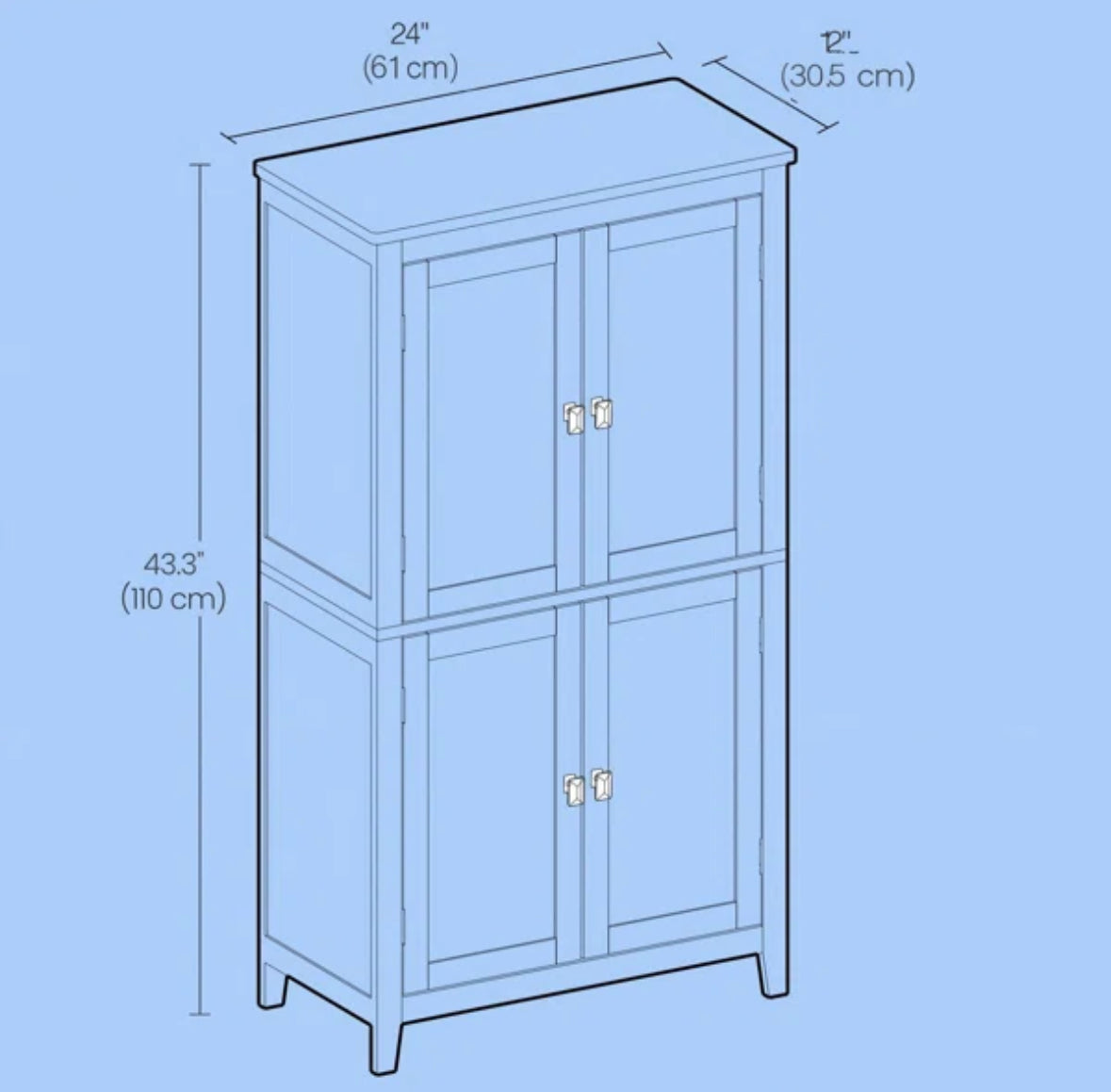 Storage Cabinet - Arhavi 42.1” H Bathroom Storage Cabinet - WF1.3.26