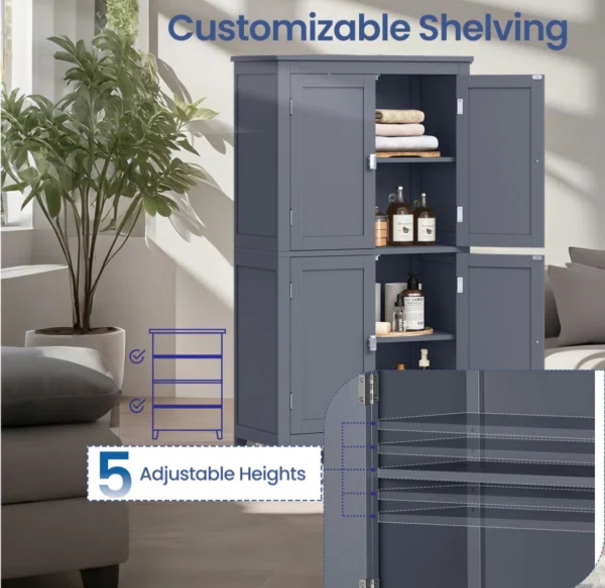 Storage Cabinet - Arhavi 42.1” H Bathroom Storage Cabinet - WF1.3.26