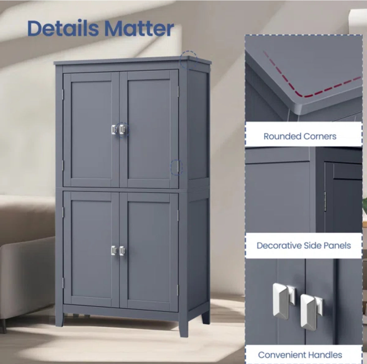 Storage Cabinet - Arhavi 42.1” H Bathroom Storage Cabinet - WF1.3.26