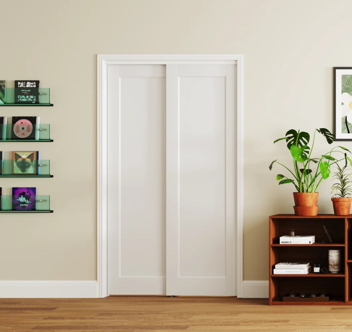 Door - 78" Tall x 37" Set of 2 Wide Sliding Single Panel Hardware Included - WF11.7.25