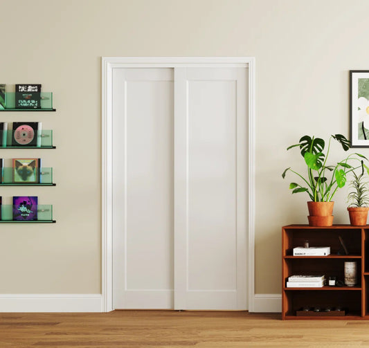 Door - 78" Tall x 37" Set of 2 Wide Sliding Single Panel Hardware Included - WF11.7.25