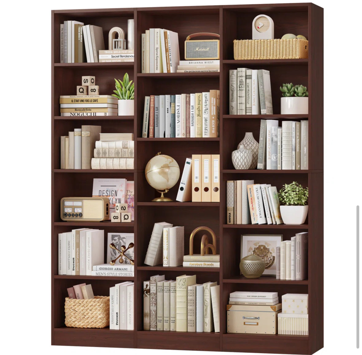 Bookcase - 74” H x 59” W 6 Tier Wakil Storage Bookcase - WF1.3.26