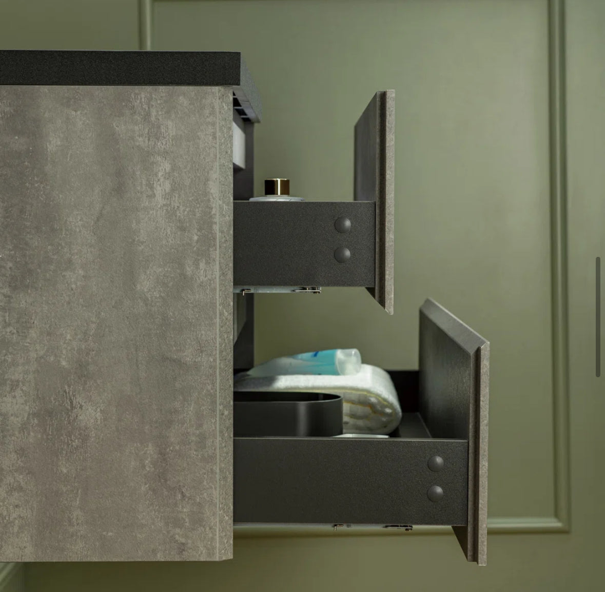 Bathroom Vanity - 36” W x 20” D Wall Mounted Floating Bathroom Vanity In Gray with Quartz Top - WF 11.7.25