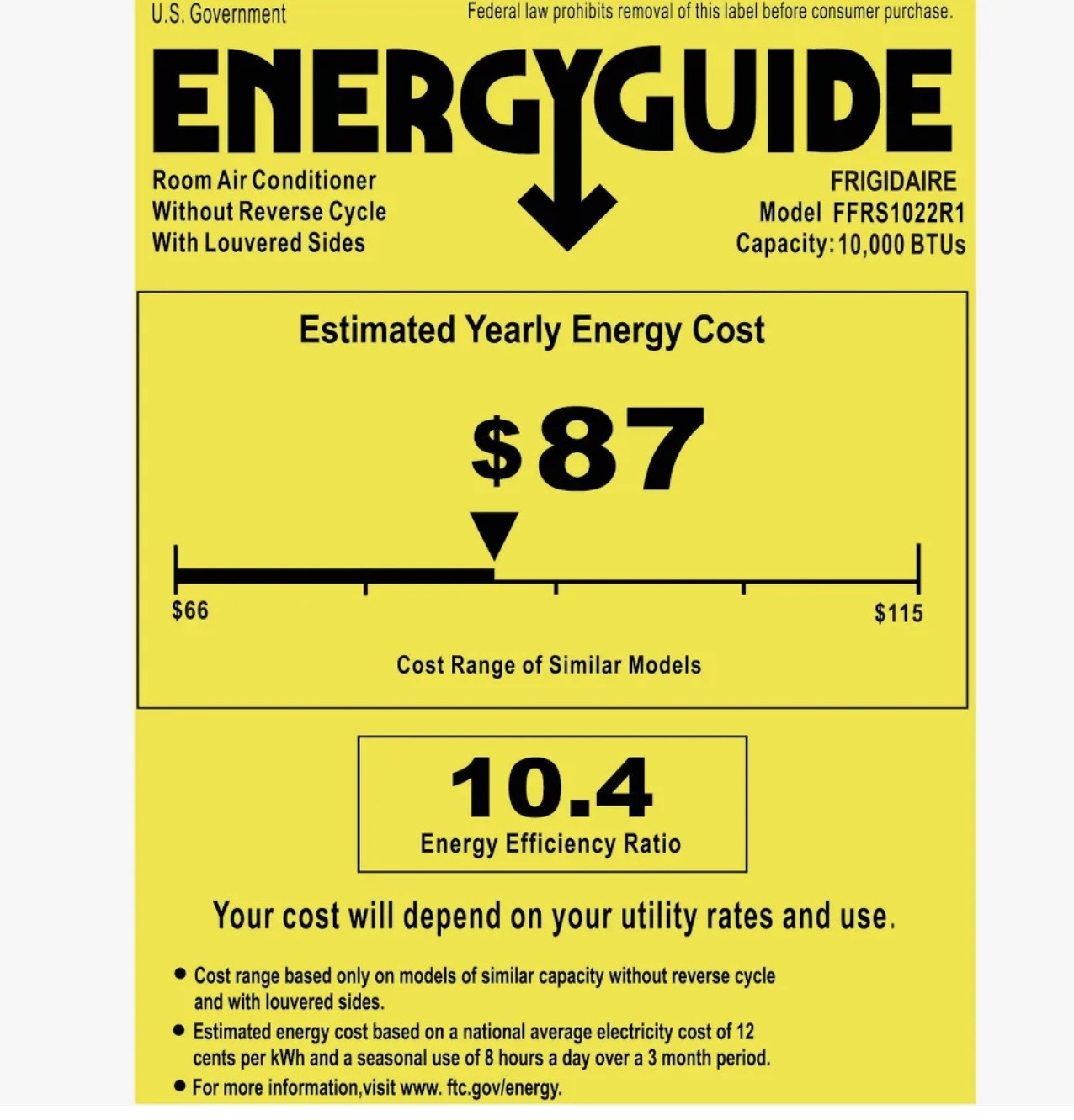 Air Conditioner - Frigidaire 10,000 BTU Slider/Casement Window