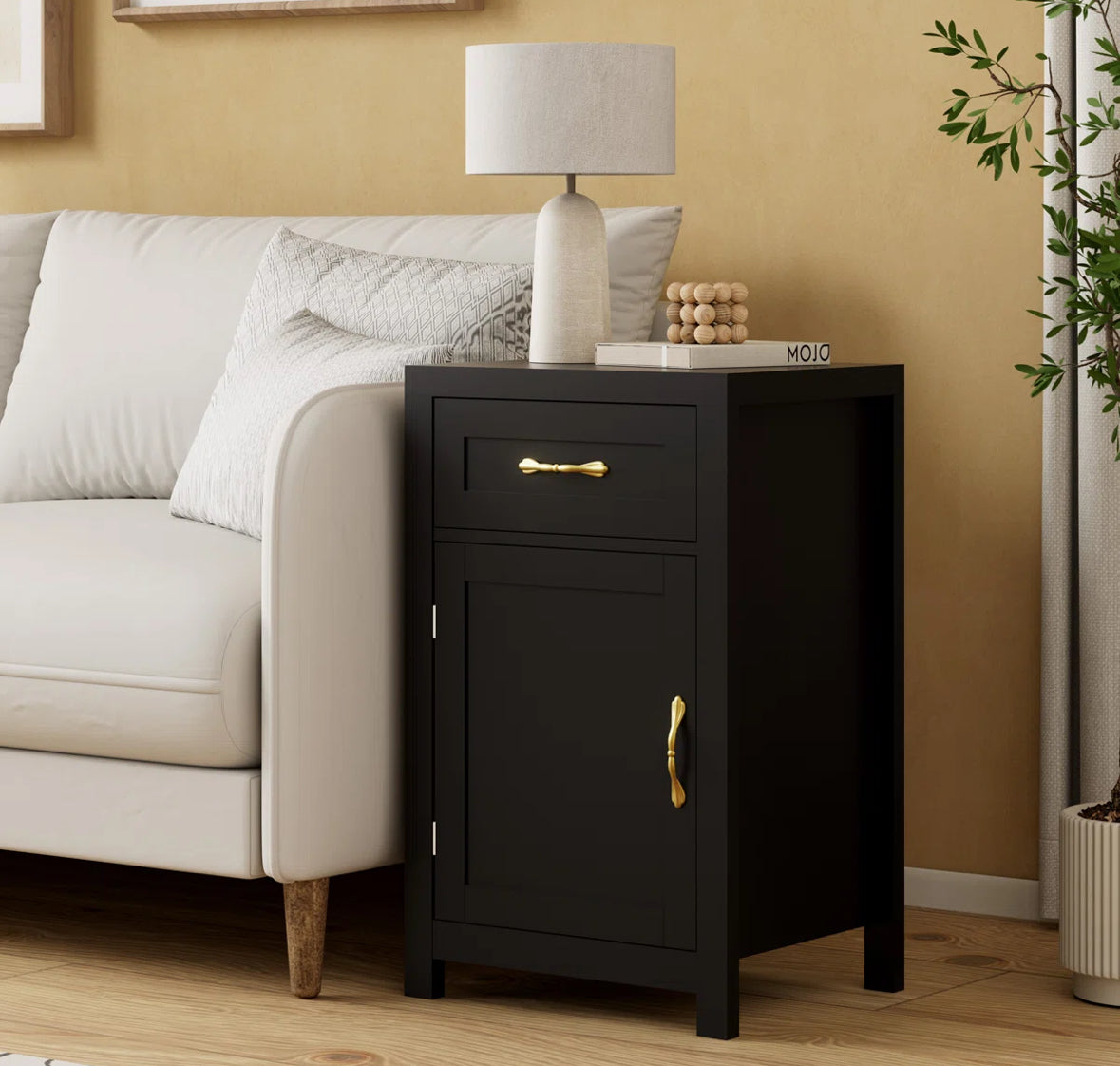 End Table/Nightstand - Modern Multi-Functional Nightstand & End Table with Storage
