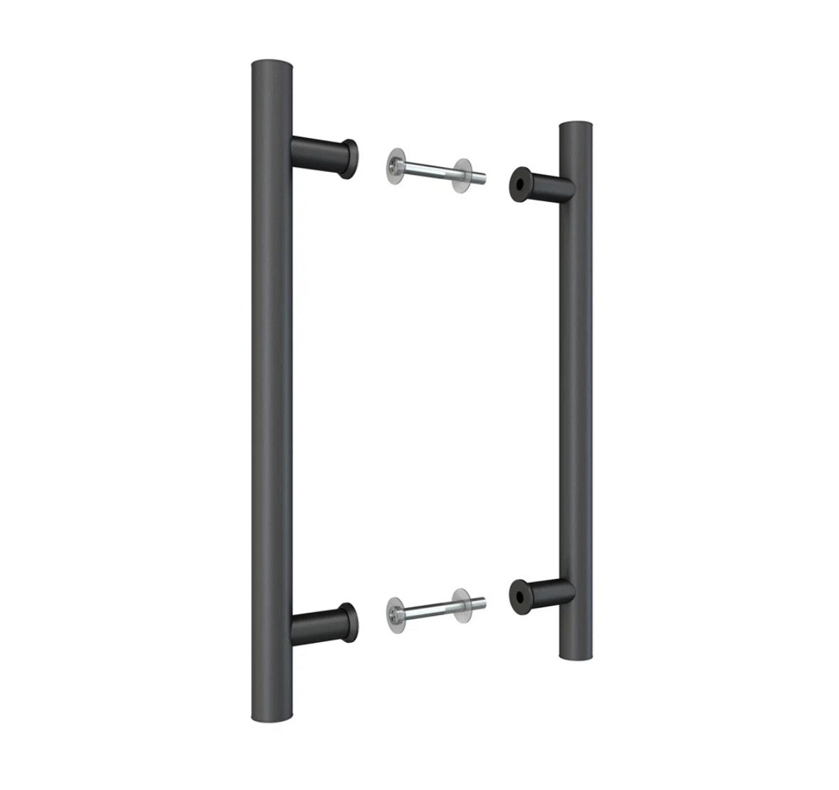 Door Hardware - Jubest 16 in Steel Barn Door Hardware Modern Double Sided Round Pull Handle - WF1.3.26