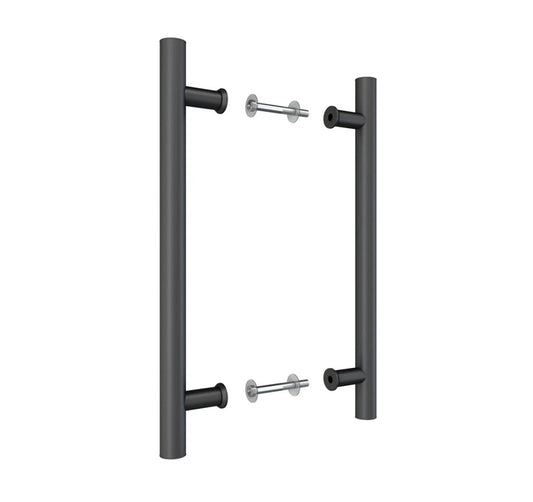 Door Hardware - Jubest 16 in Steel Barn Door Hardware Modern Double Sided Round Pull Handle - WF1.3.26