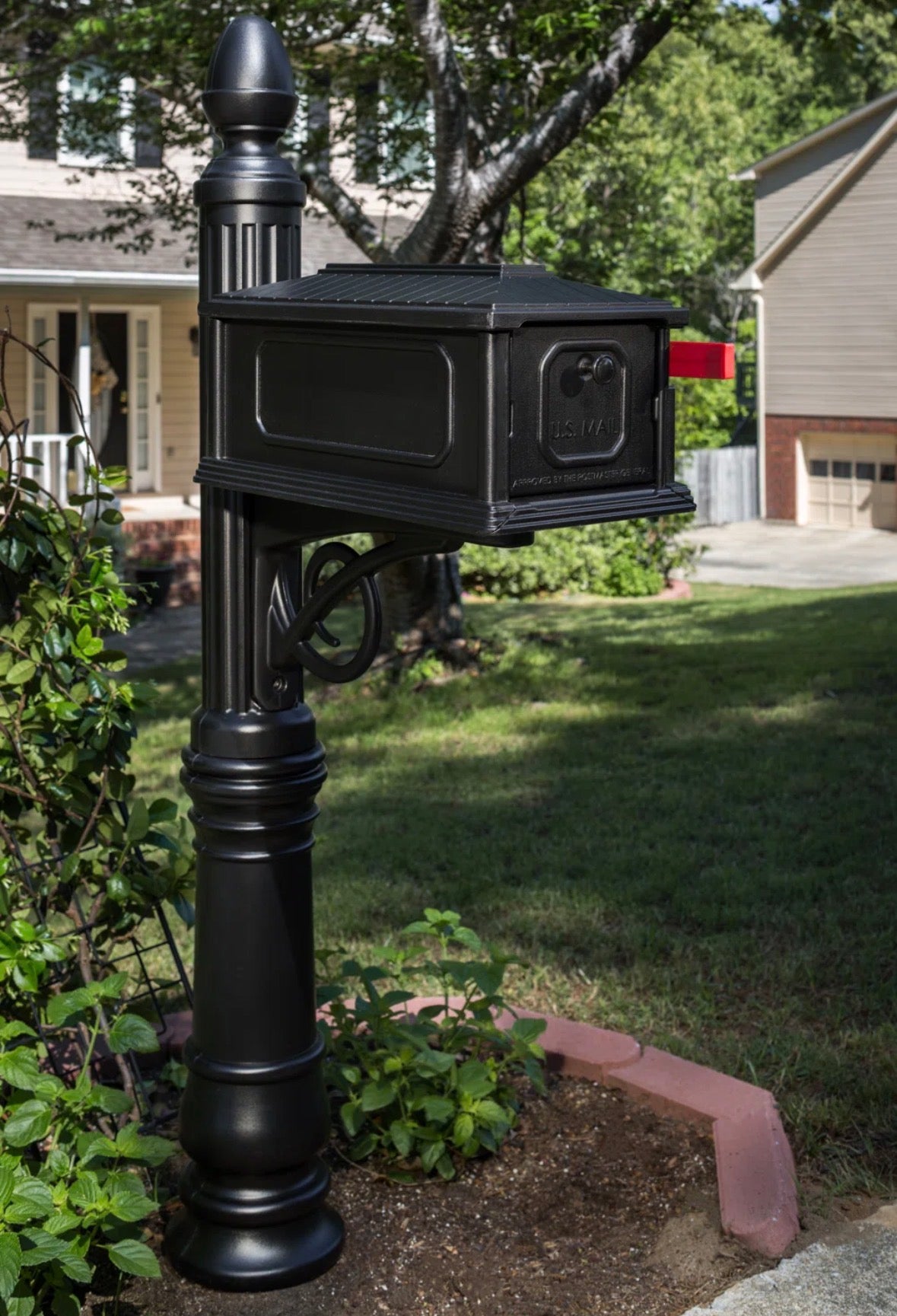 Mailbox - Stratford All-In-One Medium, Plastic Mailbox and Post Combo