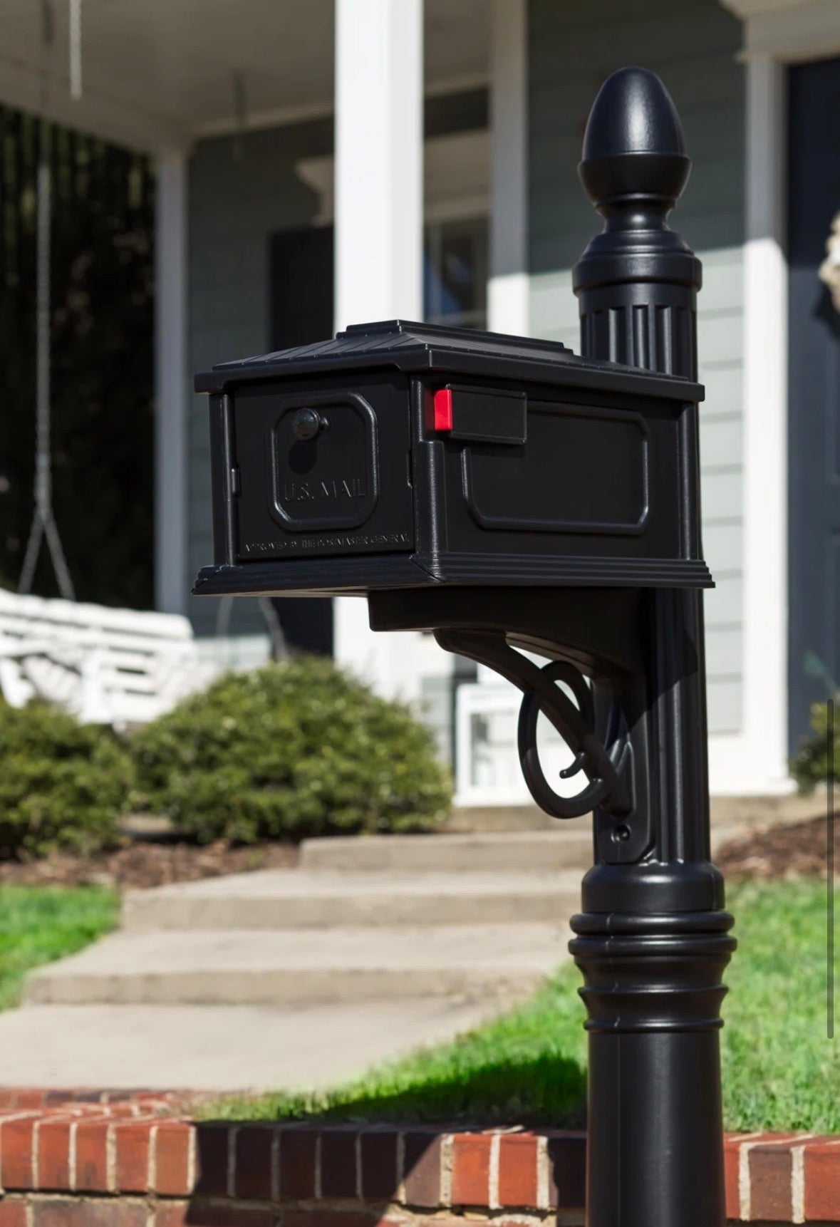 Mailbox - Stratford All-In-One Medium, Plastic Mailbox and Post Combo