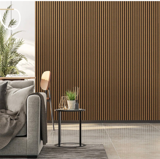 Acoustic Wall Panels - 2pcs x 106” x 20.5” 3D Acoustic/Sound Proof Wood Slat Wall Panels - WF12.4.25