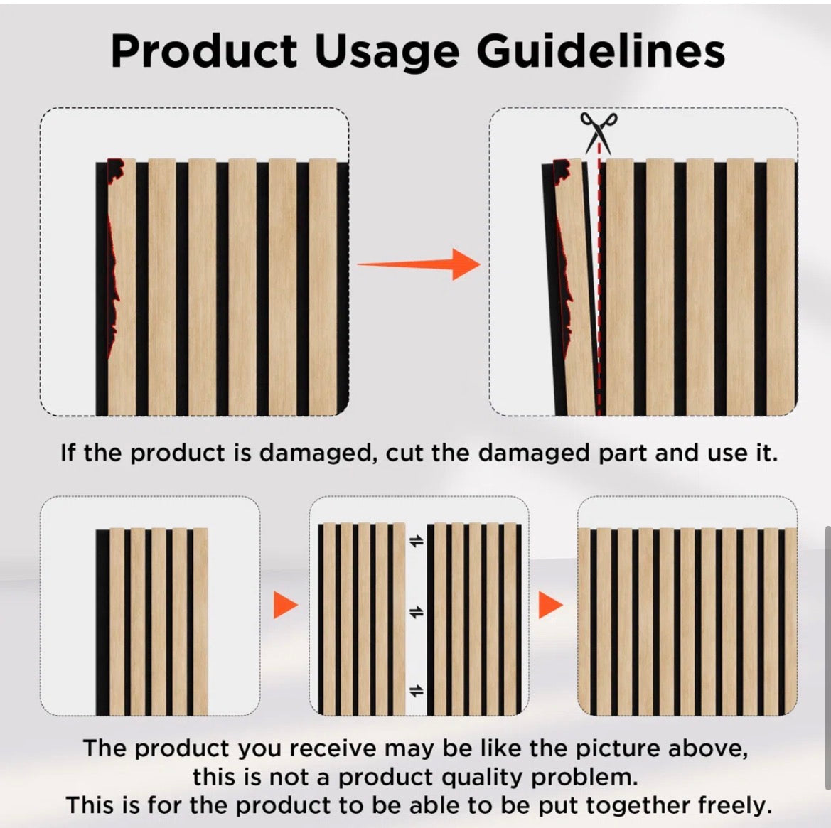 Acoustic Wall Panels - 2pcs x 106” x 20.5” 3D Acoustic/Sound Proof Wood Slat Wall Panels - WF12.4.25