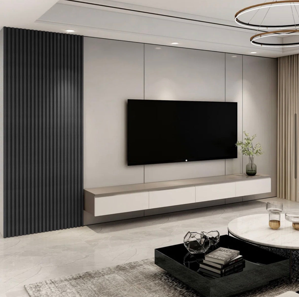 Acoustic Wall Panels - 4 PCS 103.94'' x 5.7'' Slat Solid Wood Wall - 11.7.25