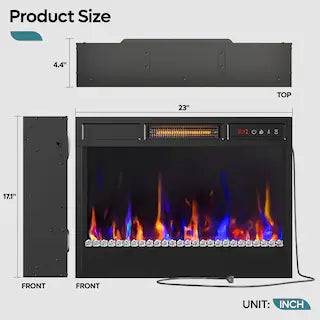 Fireplace Insert - Bestier 23-inch electric fireplace insert (approximately 23" W × 17" H × 4.4" D)