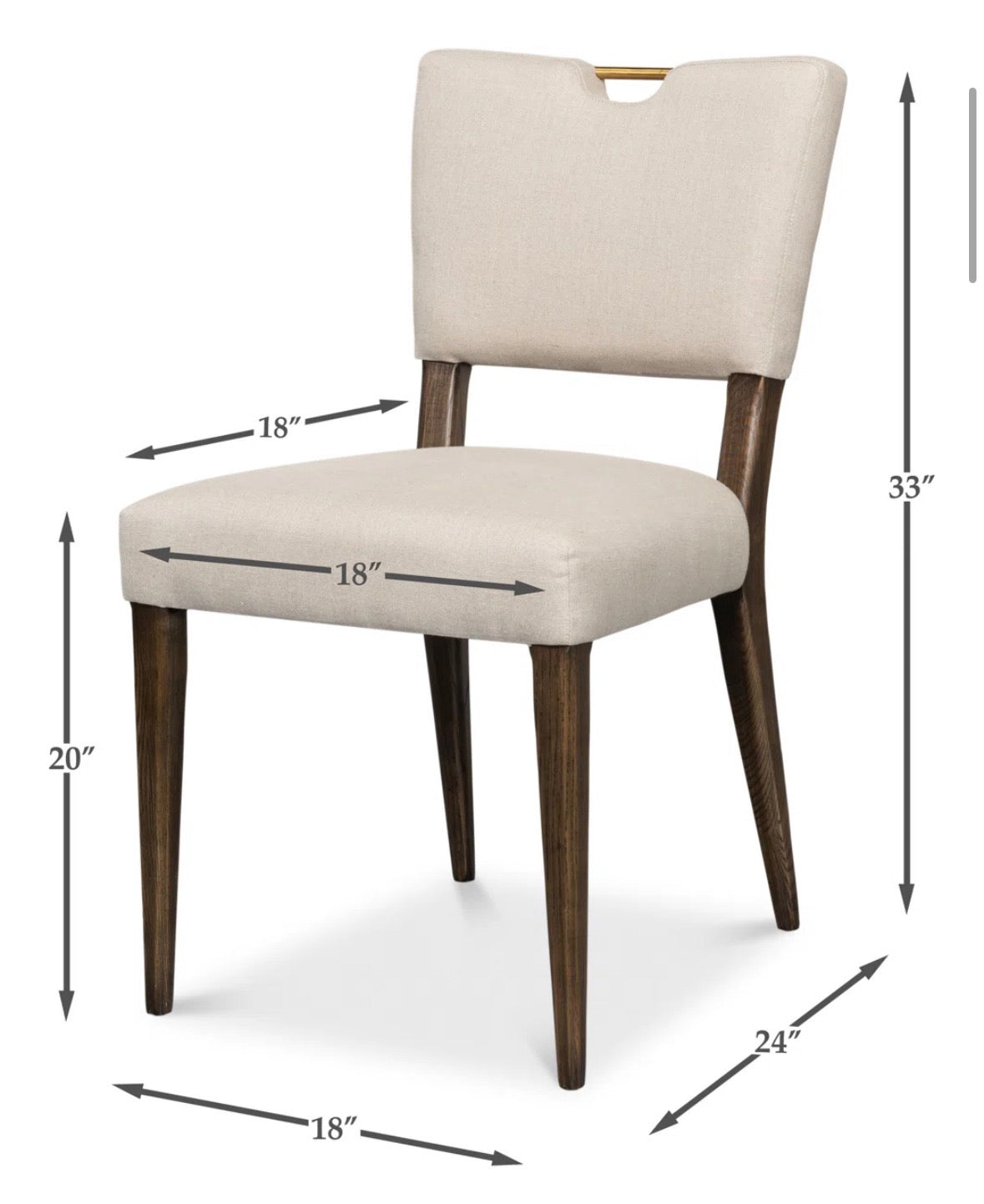 Chair Set of 2 - Accent Chair Landon Linen Ash - WF1.24.26