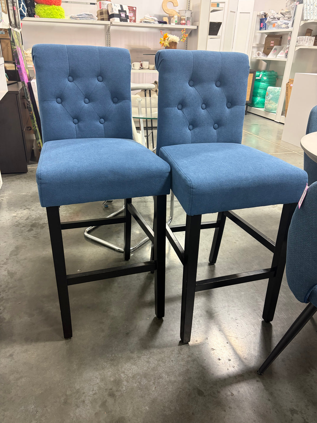 Barstool Set of 2 - 29" Andover Mills Upholstered Blue
