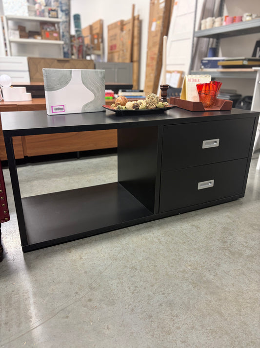 Media Stand - OSP Black 2 Drawer Media Stand