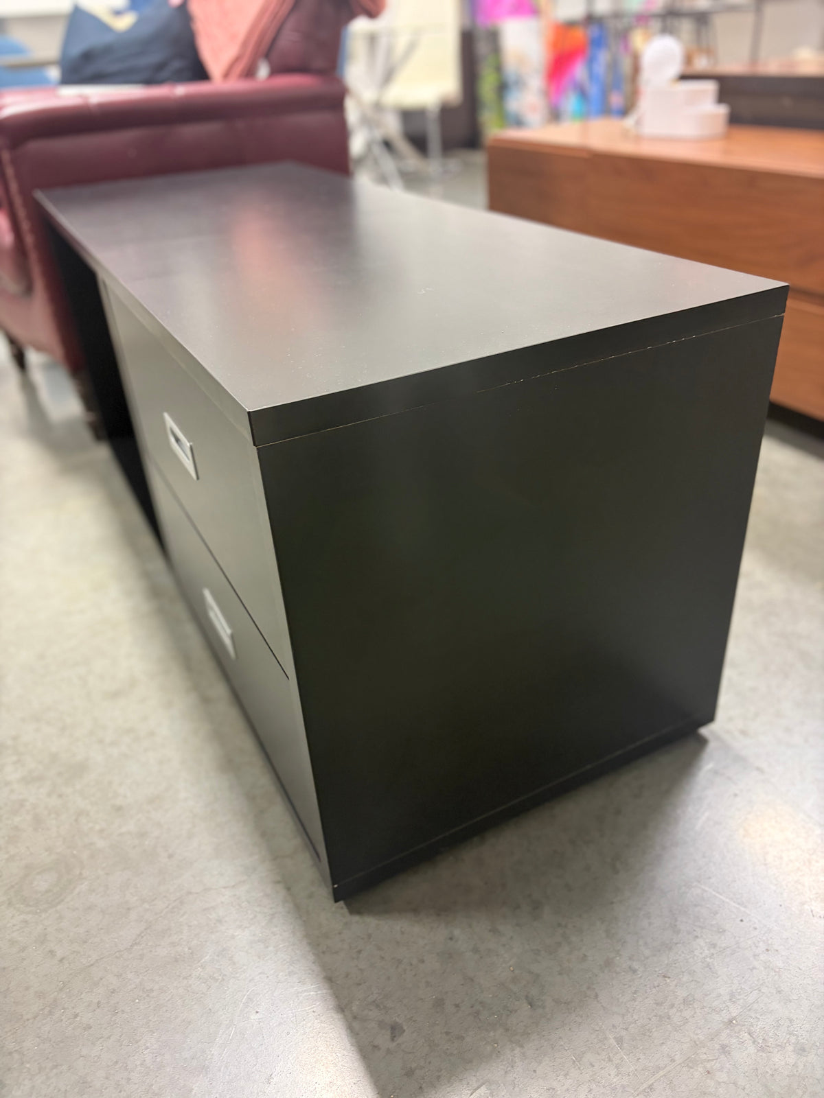 Media Stand - OSP Black 2 Drawer Media Stand